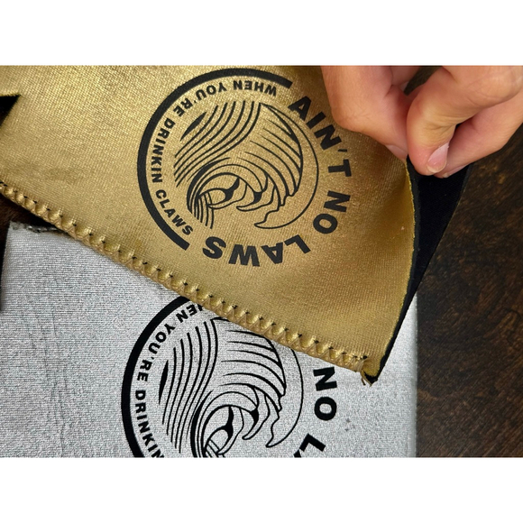 Ain’t No Laws 2 Pack Slim Can Coozies - One Gold, One Silver - Picture 3 of 3